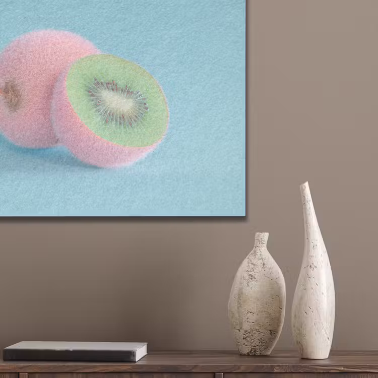 Kiwi - Blauw - Surrealistisch PET vilt klein -sfeer6_closeup