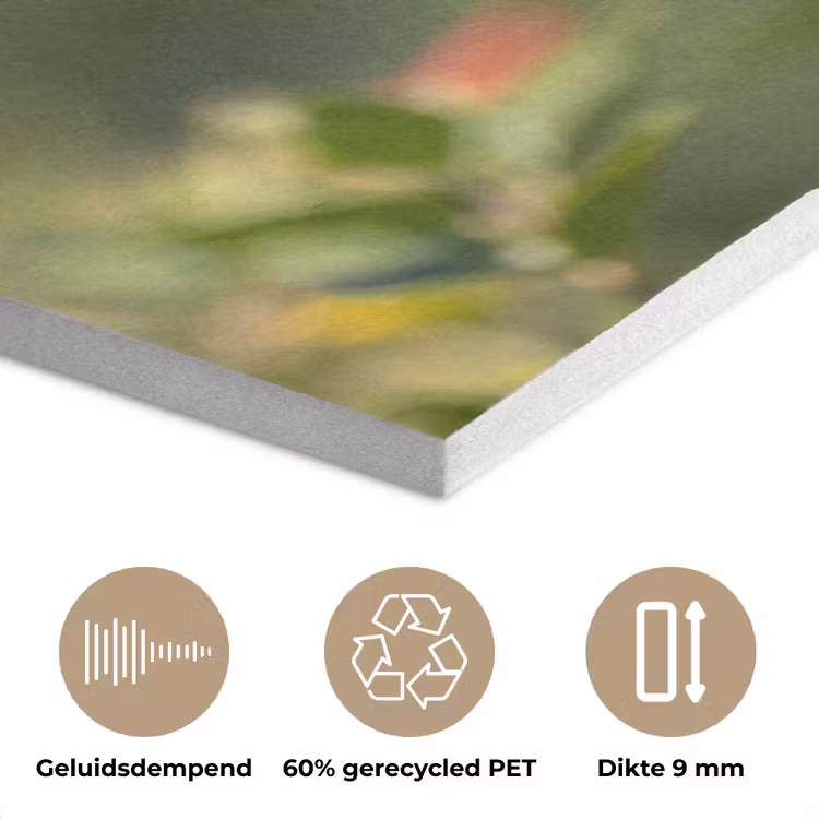 Kolibrie - Bloem - Natuur - Groen PET vilt klein -closeup_NL