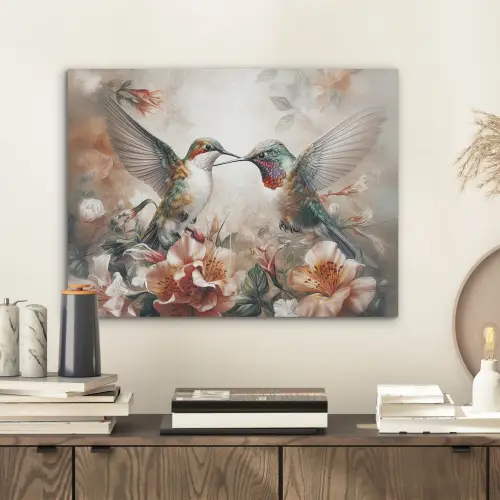 Kolibrie - Vogels - Bloemen - Natuur PET vilt klein -sfeer1