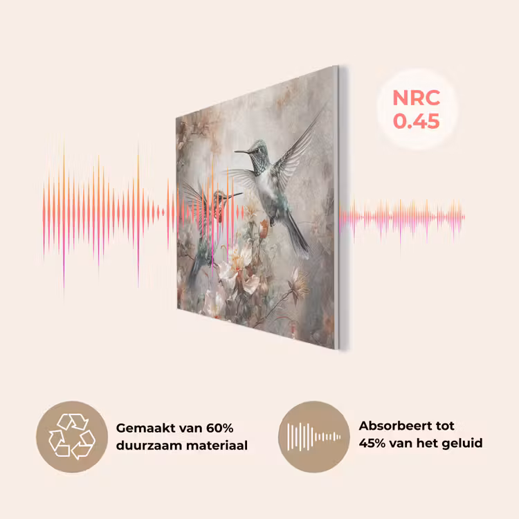 Kolibrie - Vogels - Bloemen - Planten PET vilt klein -USP_NL