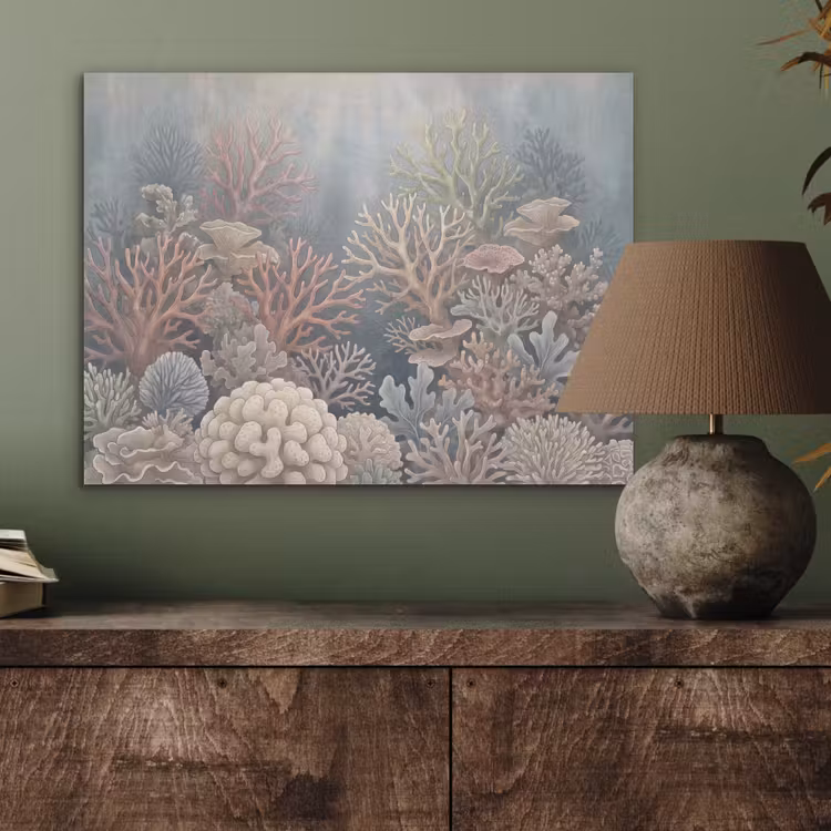 Koraal - Zeeleven - Onderwater - Illustratie - Natuur PET vilt klein -sfeer2