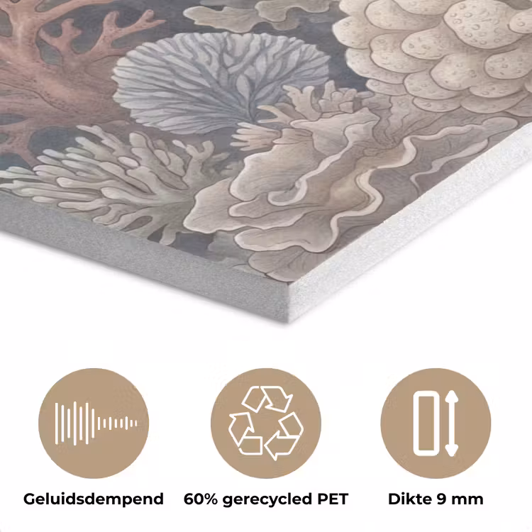 Koraal - Zeeleven - Onderwater - Illustratie - Natuur PET vilt klein -closeup_NL