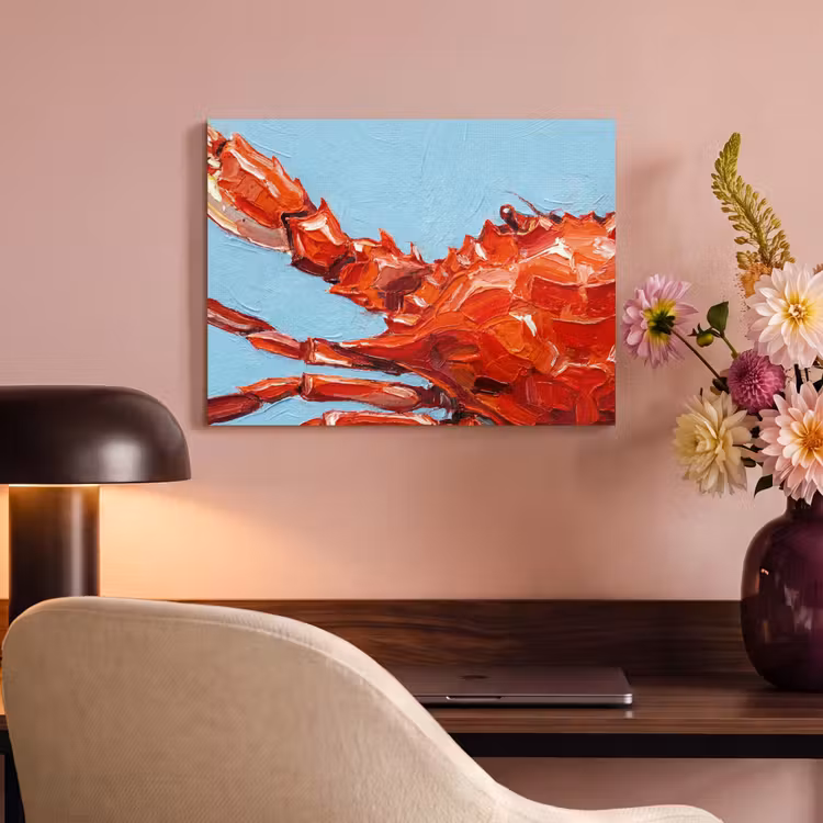 Krab - Zee - Dieren - Abstract - Rood PET vilt klein -sfeer3