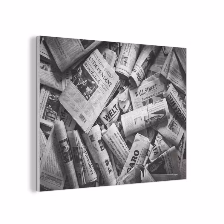 Krant - Stapel - Nieuws - Zwart-wit PET vilt klein -3d