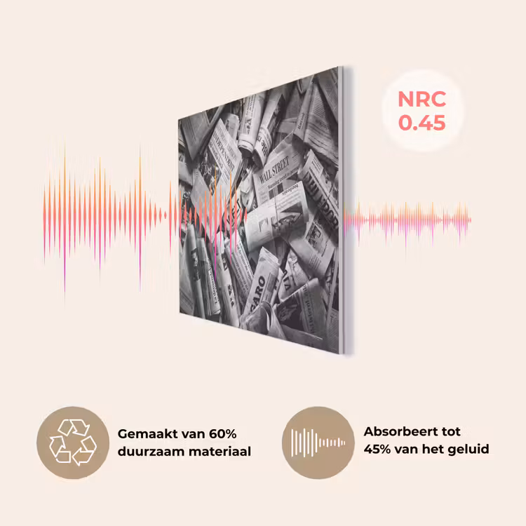 Krant - Stapel - Nieuws - Zwart-wit PET vilt klein -USP_NL