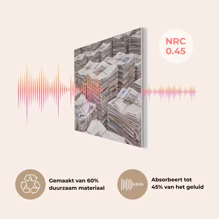 Kranten - Stapels - Touw - Informatie - Vintage PET vilt klein -USP_NL