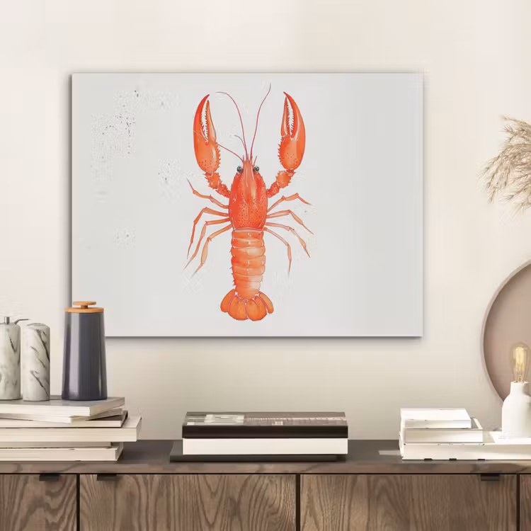 Kreeft - Waterverf - Aquarel - Oranje PET vilt klein -sfeer1