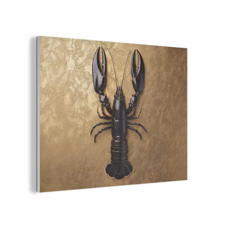 Kreeft - Zwart - Goud - Luxe PET vilt klein -3d