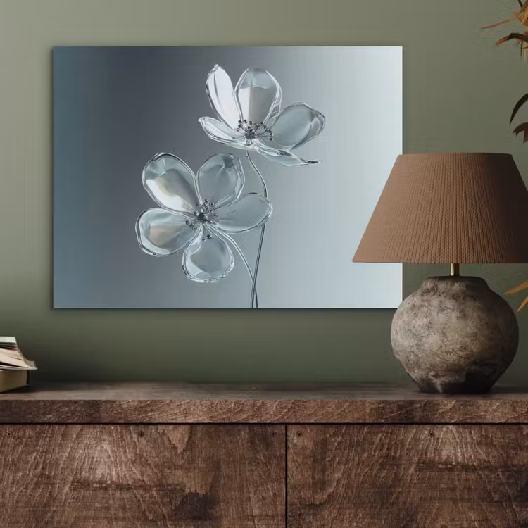 Kristal - Bloemen - Grijs PET vilt klein -sfeer2