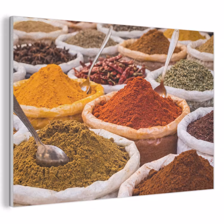 Akoestisch schilderij - Kruiden - Markt - Eten - Kruiden - Markt - Eten PET vilt klein