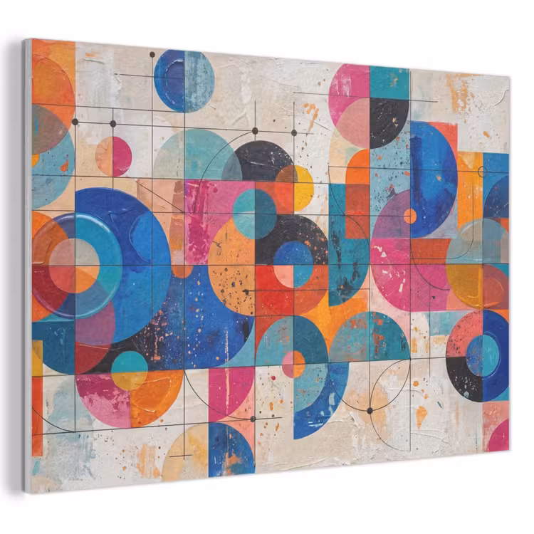Kunst - Geometrisch - Abstract - Kleurrijk PET vilt klein -3d