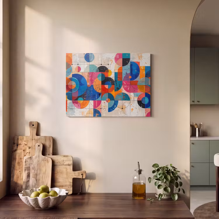 Kunst - Geometrisch - Abstract - Kleurrijk PET vilt klein -sfeer2