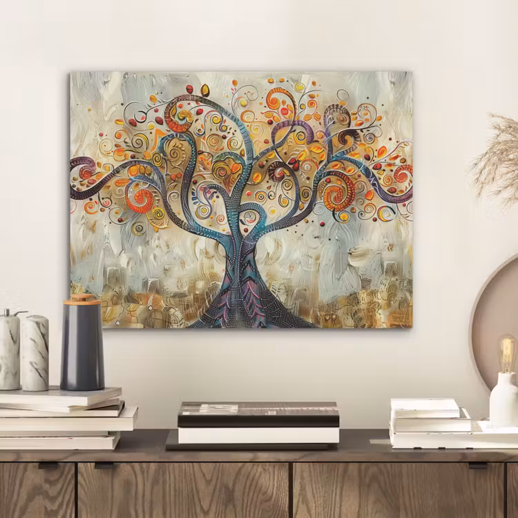 Kunst - Levensboom - Botanisch - Abstract PET vilt klein -sfeer1