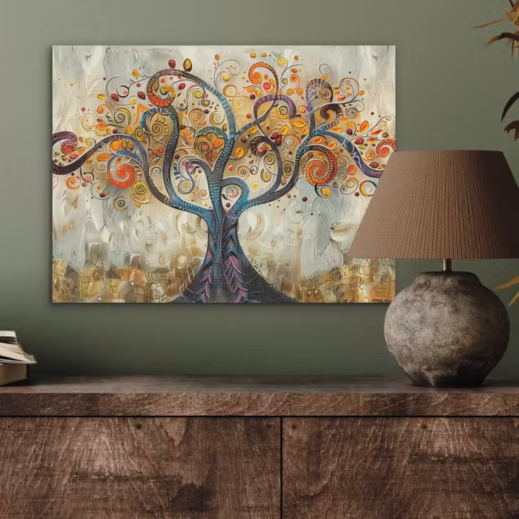 Kunst - Levensboom - Botanisch - Abstract PET vilt klein -sfeer2