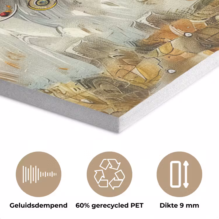 Kunst - Levensboom - Botanisch - Abstract PET vilt klein -closeup_NL