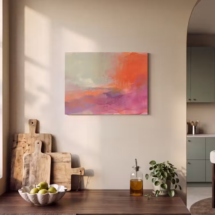 Kunst - Vloeiend - Overgangen - Oranje PET vilt klein -sfeer2