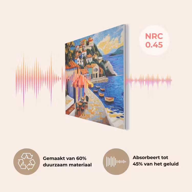 Kustdorp - Huisjes - Mozaïek - Zee PET vilt klein -USP_NL