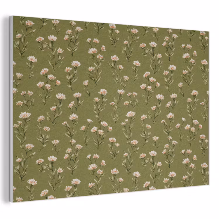Landelijk - Bloemen -  Groen PET vilt klein 837 -3d