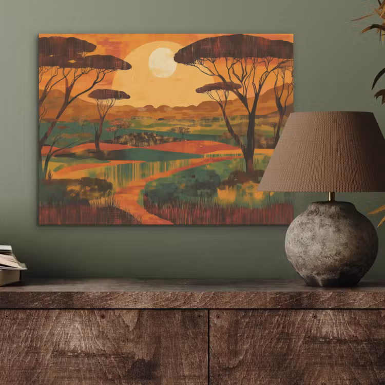 Landschap - Afrikaans - Zon PET vilt klein -sfeer2