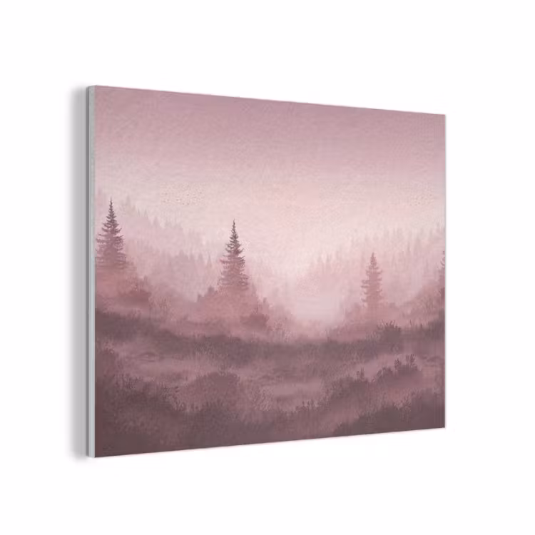 Landschap - Mistig - Roze PET vilt klein -3d