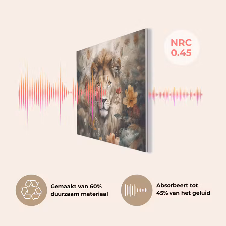 Leeuw - Wilde dieren - Planten - Natuur - Bloemen PET vilt klein -USP_NL