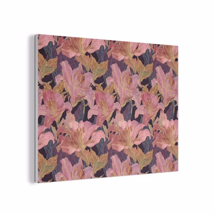 Lelies - Patroon - Roze - Goud PET vilt klein 837 -3d