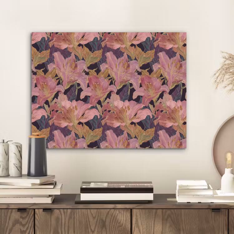 Lelies - Patroon - Roze - Goud PET vilt klein 837 -sfeer1