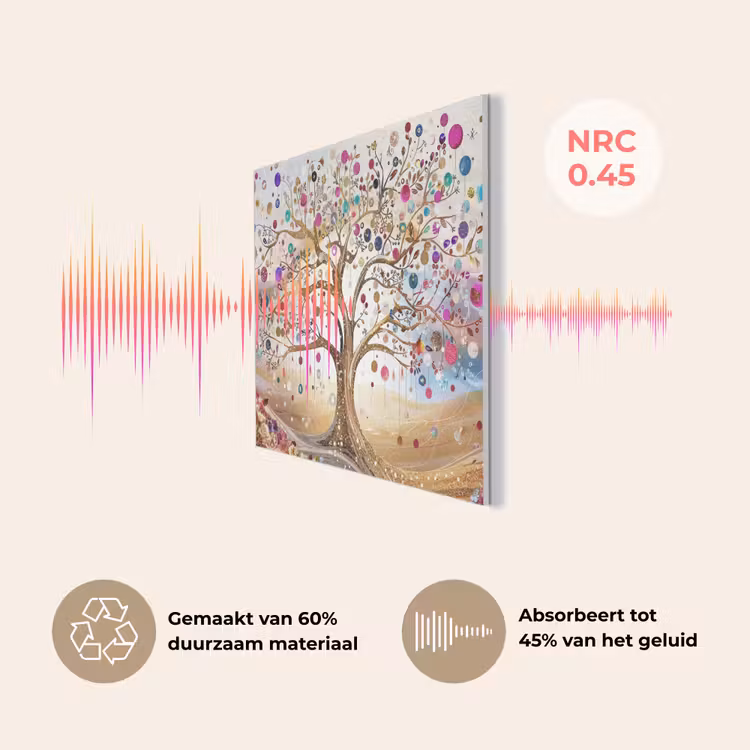 Levensboom - Goud - Kleurrijk - Abstract - Aesthetic PET vilt klein -USP_NL