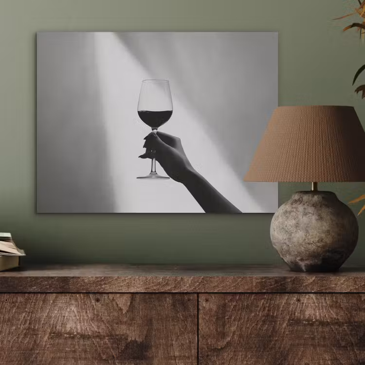 Lichtinval - Wijn - Rood - Glas PET vilt klein -sfeer2