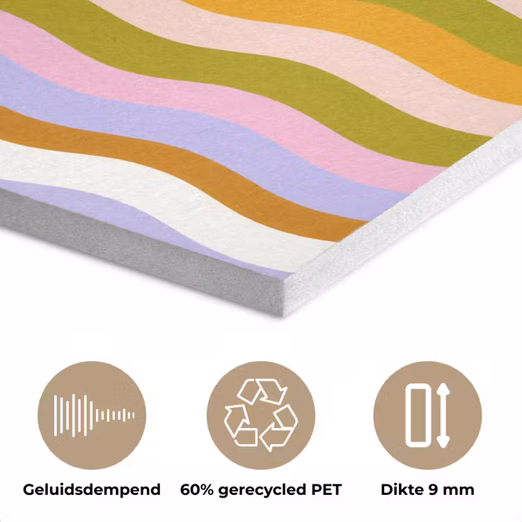 lijnen - Golven - Pastelkleuren - Patroon PET vilt klein -closeup_NL