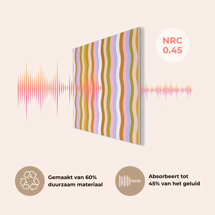 lijnen - Golven - Pastelkleuren - Patroon PET vilt klein -USP_NL