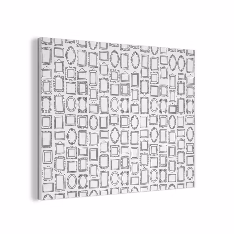 Lijsten - Patroon - Decoratie - Schets - Zwart-wit PET vilt klein -3d