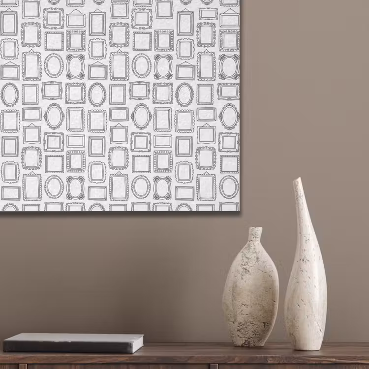 Lijsten - Patroon - Decoratie - Schets - Zwart-wit PET vilt klein -sfeer6_closeup