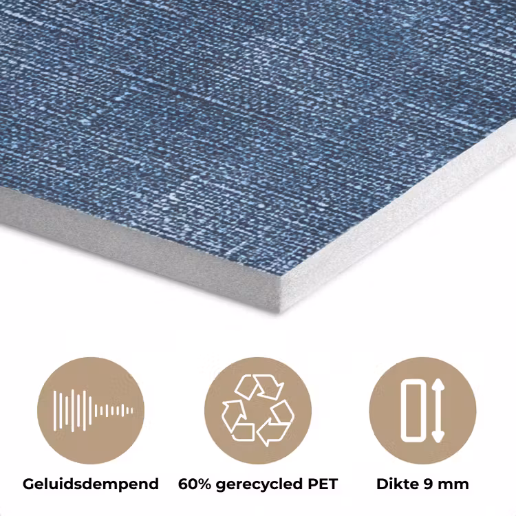 Linnen - Textuur - Patroon - Denim - Rustiek PET vilt klein 837 -closeup_NL