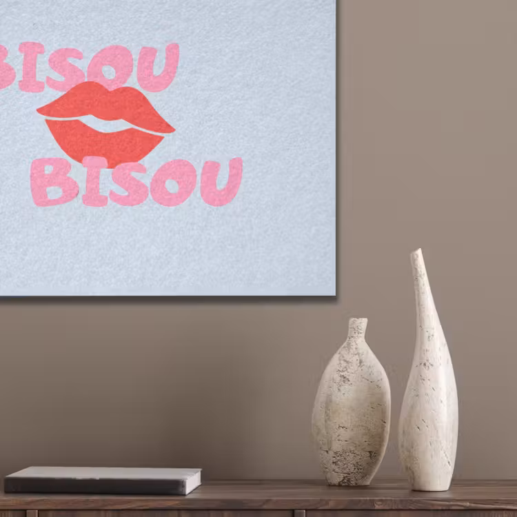 Lippen - Bisou - Blauw PET vilt klein -sfeer6_closeup
