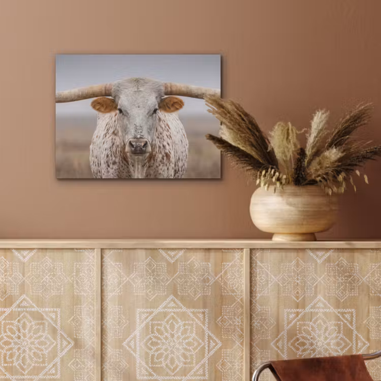 Longhorn - Grasveld - Dier PET vilt klein -sfeer4