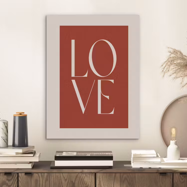 Love - Rood - Minimalistisch PET vilt klein -sfeer1