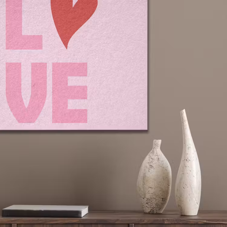 Love - Roze - Hart - Valentijn PET vilt klein -sfeer6_closeup