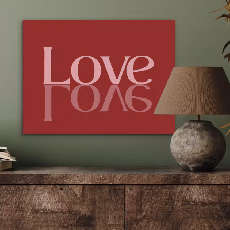 Love - Spiegeling - Rood PET vilt klein -sfeer2