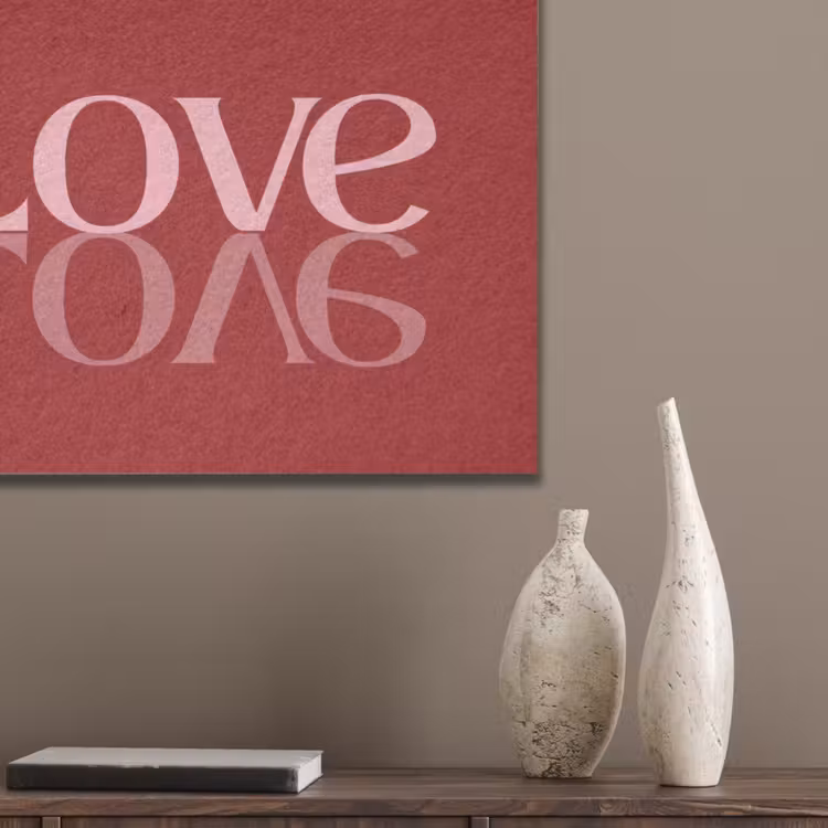 Love - Spiegeling - Rood PET vilt klein -sfeer6_closeup