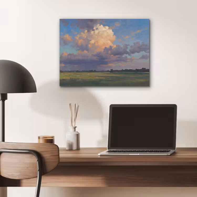 Lucht - Wolken - Landschap - Modern - Oranje PET vilt klein -sfeer5