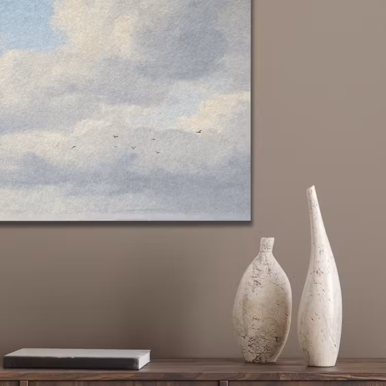 Lucht - Wolken - Natuur - Klassiek - Blauw PET vilt klein -sfeer6_closeup