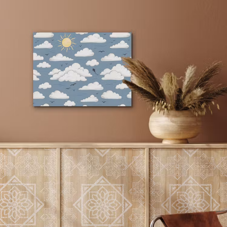 Lucht - Zon - Wolken - Natuur - Blauw PET vilt klein -sfeer4