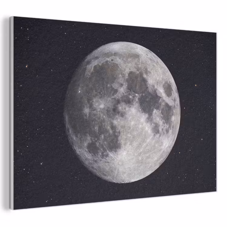 Akoestisch schilderij - Maan - Sterren - Ruimte - Maan - Sterren - Ruimte PET vilt klein