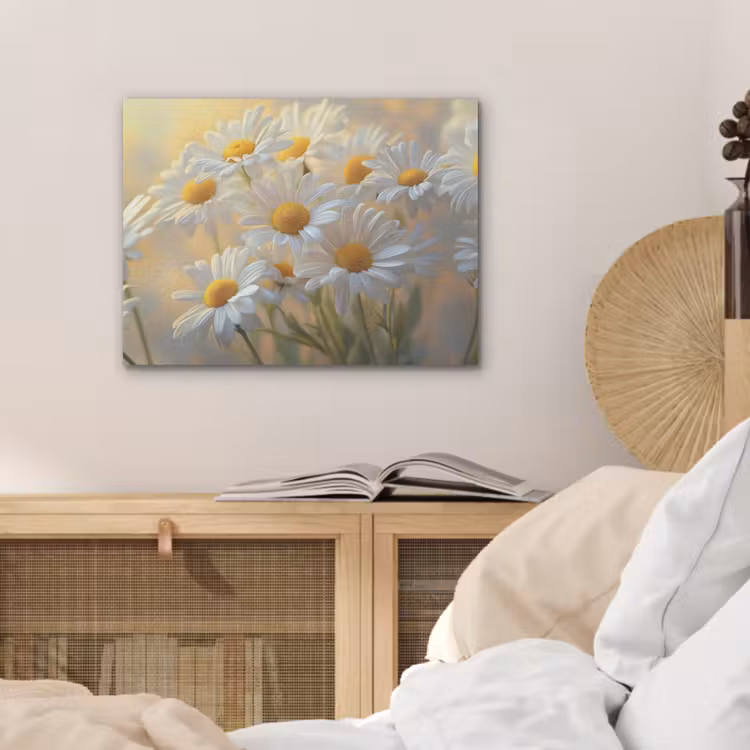 Madeliefjes - Wit - Zonlicht PET vilt klein -sfeer3