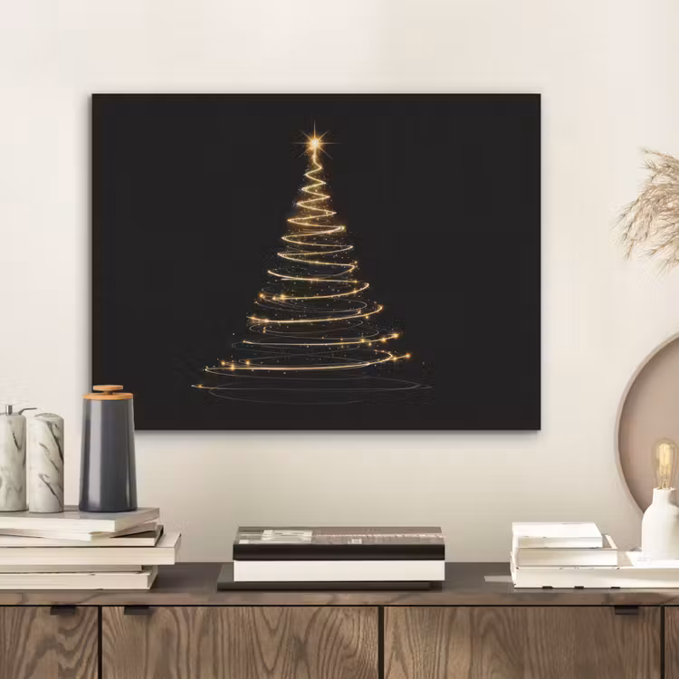 Magisch - Kerstboom - Lichtspiralen - Zwart PET vilt klein -sfeer1