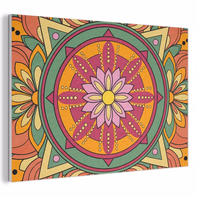 Mandala - Bloemen - Abstract - Kleurrijk PET vilt klein -3d