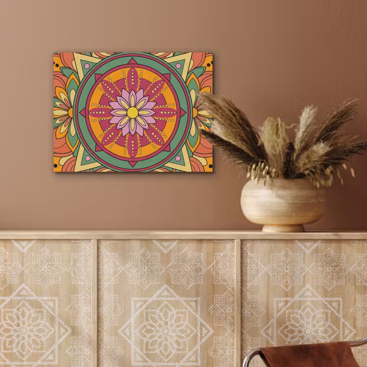 Mandala - Bloemen - Abstract - Kleurrijk PET vilt klein -sfeer4