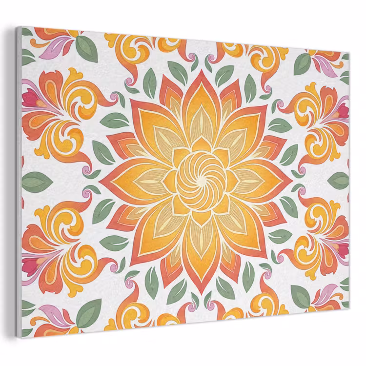 Mandala - Bloemen - Decoratie - Kleurrijk - Abstract PET vilt klein -3d