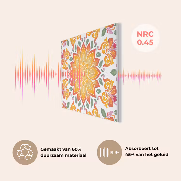 Mandala - Bloemen - Decoratie - Kleurrijk - Abstract PET vilt klein -USP_NL
